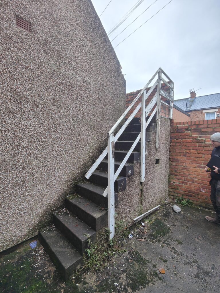 old wooden railing to be replaced