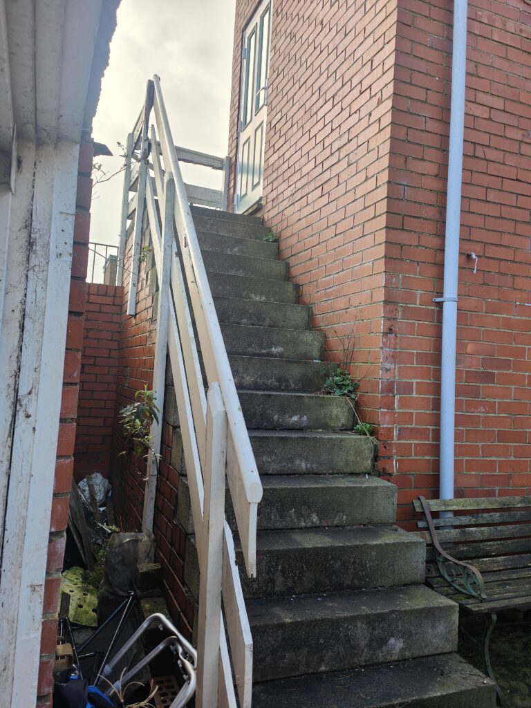 Old wooden handrail